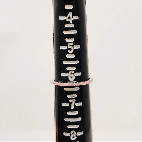 925 silver pink CZ stackable ring - Picture 8 of 8